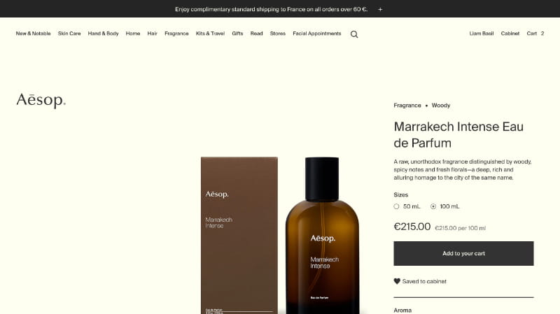 Product Details UX/UI design screenshot