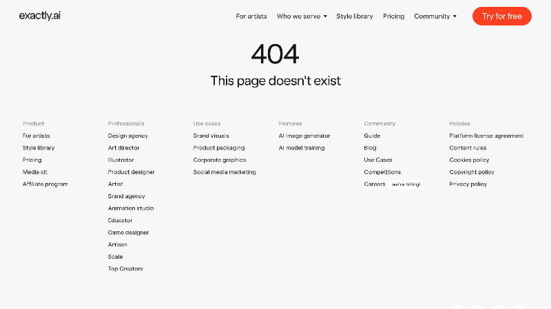 404 Page UX/UI design screenshot