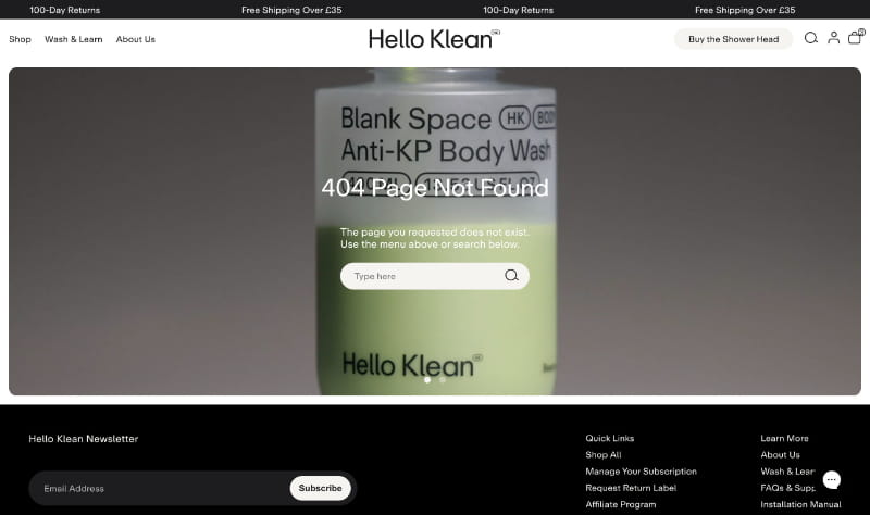 404 Page UX/UI design screenshot