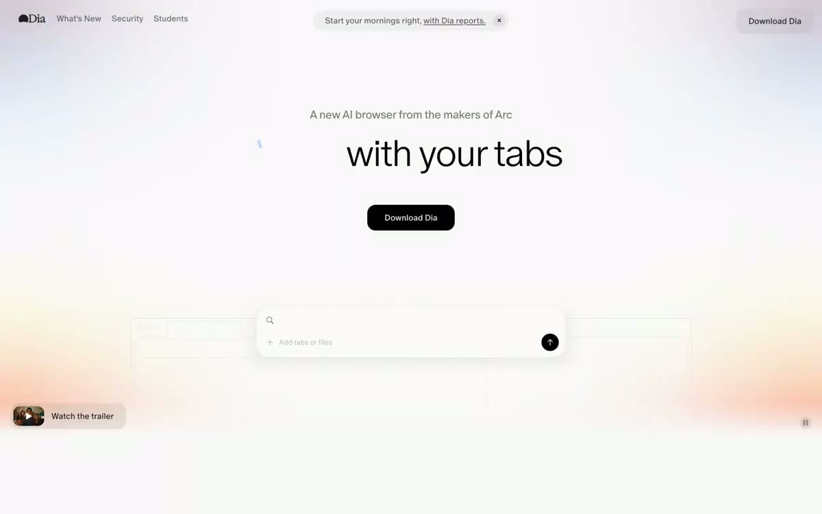Dia Browser Design System &mdash; Design System website build-prompt