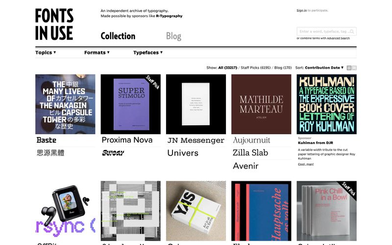 Fonts In Use Refero reference thumbnail