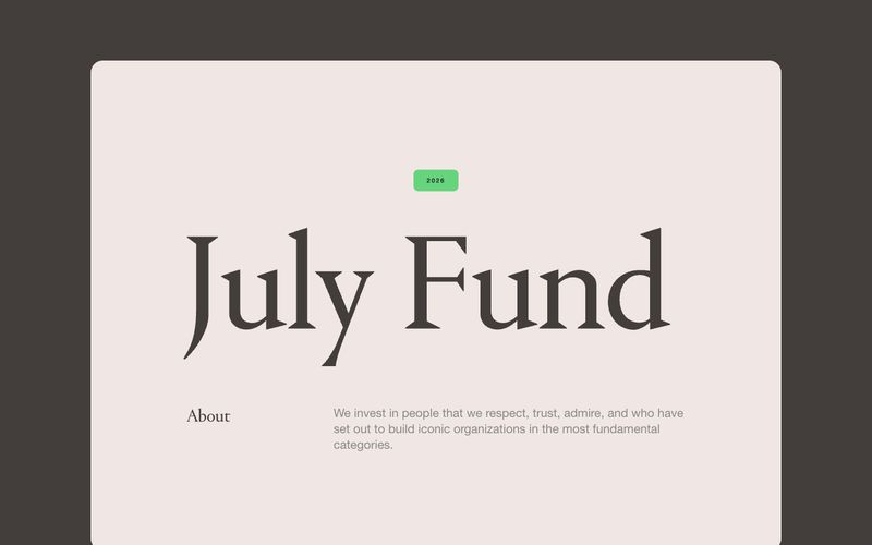 July Fund Refero reference thumbnail