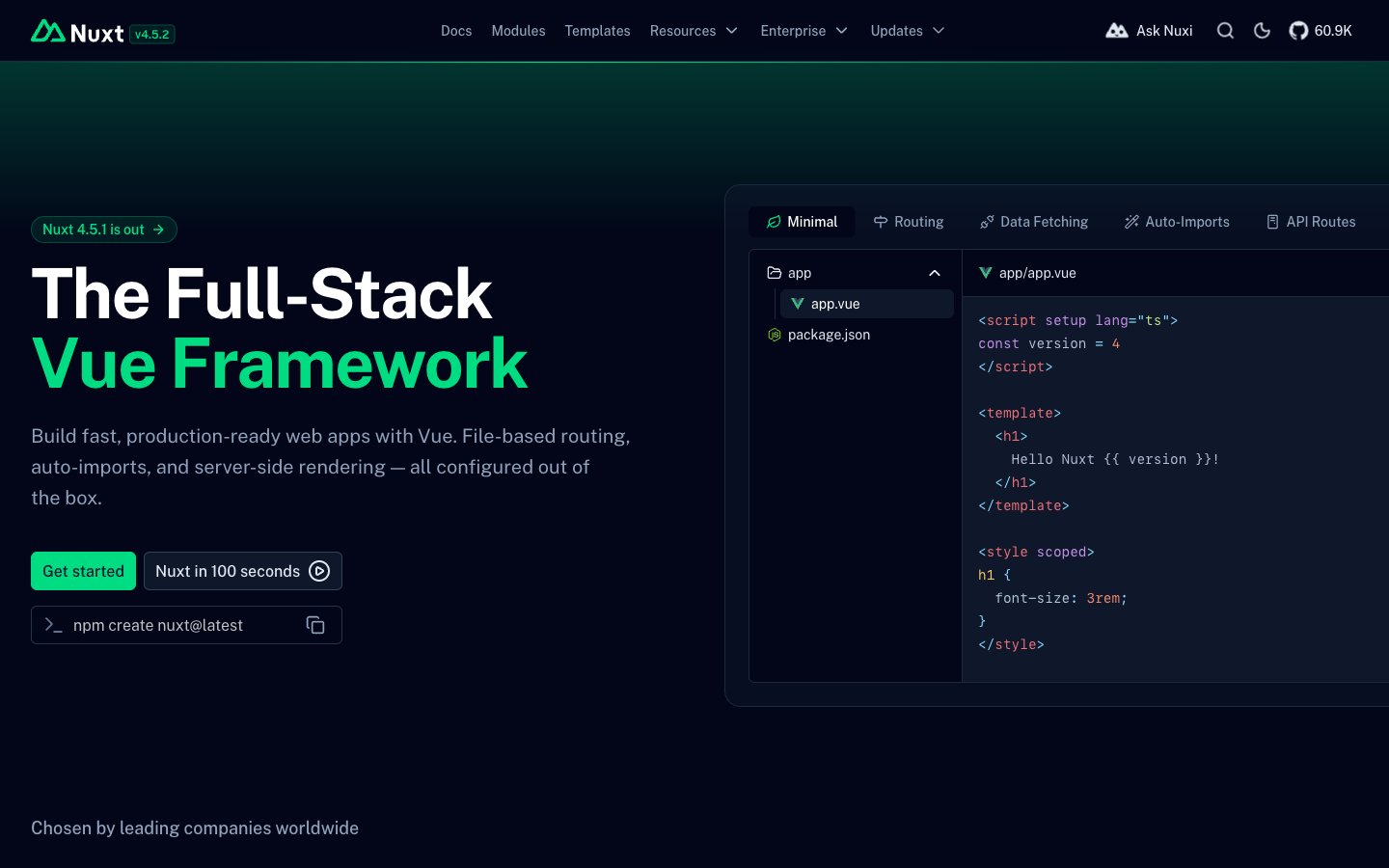Header Developer Blue Nuxt design system | Refero Styles