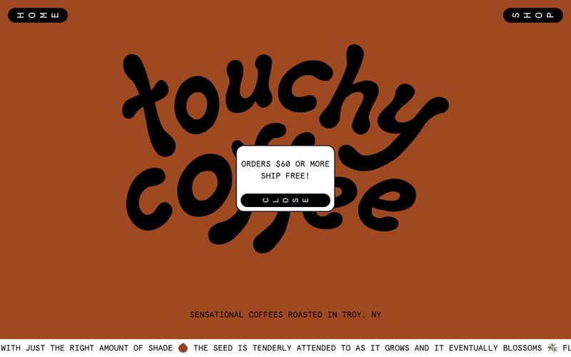 Touchy Coffee Refero reference thumbnail