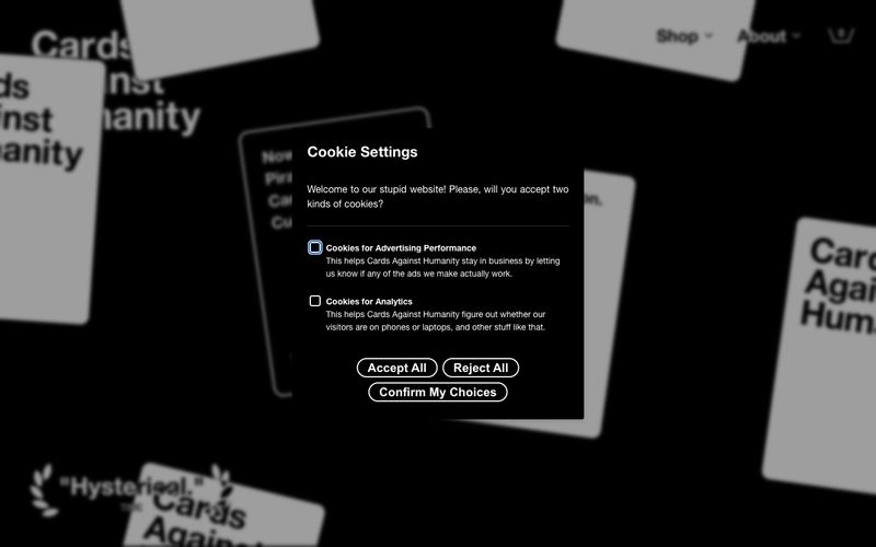 Cards Against Humanity Refero reference thumbnail